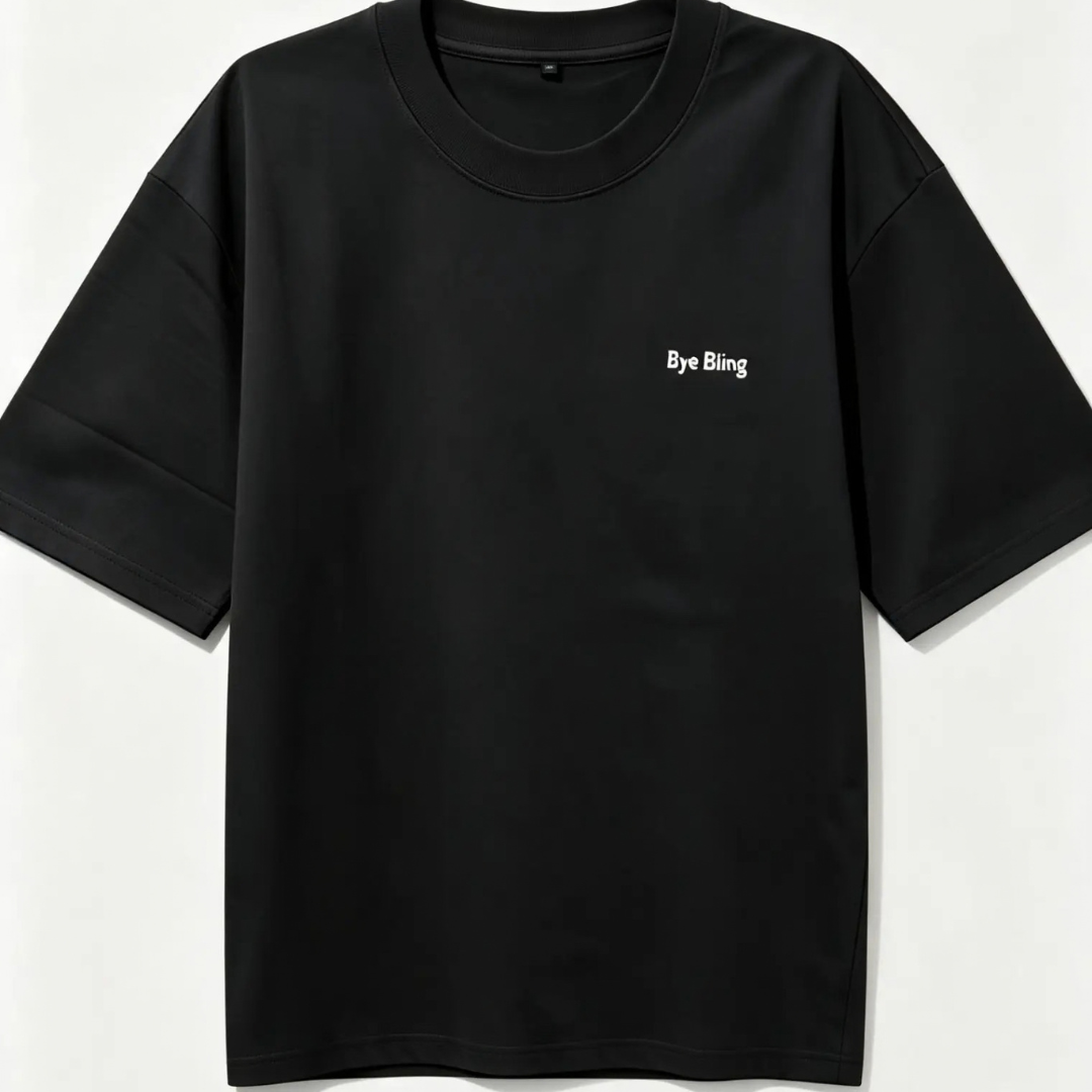 Signature Unisex Black Tee, Relaxed Fit 240GSM Cotton-Sorona, IceCool