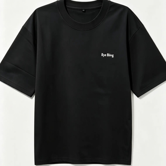 Signature Unisex Black Tee, Relaxed Fit 240GSM Cotton-Sorona, IceCool