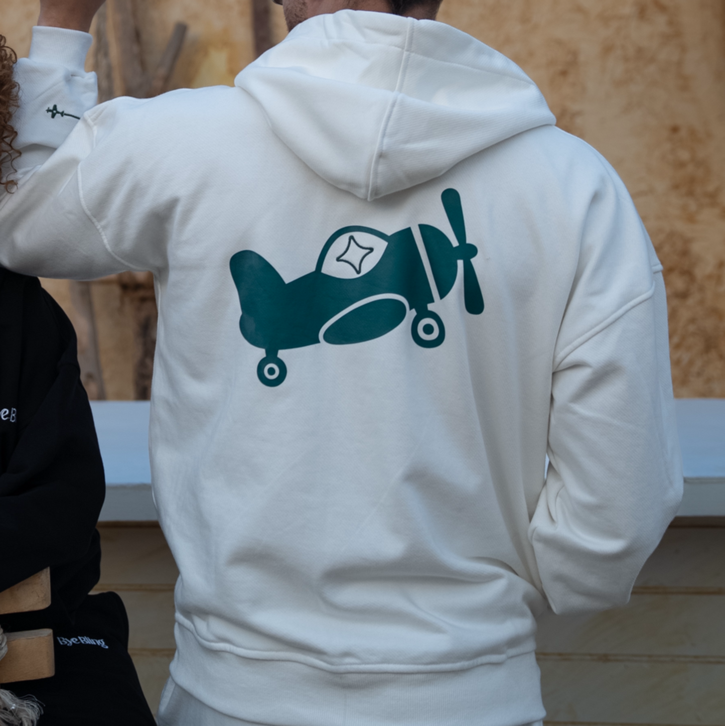 Bye Bling Off-White Unisex Oversized Hoodie — Melton French Terry 370 GSM