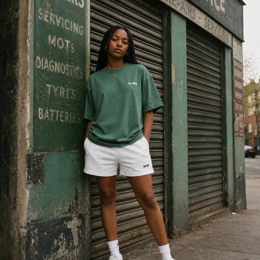 Signature Unisex White Short, Relaxed Fit 240GSM Cotton-Sorona, IceCool