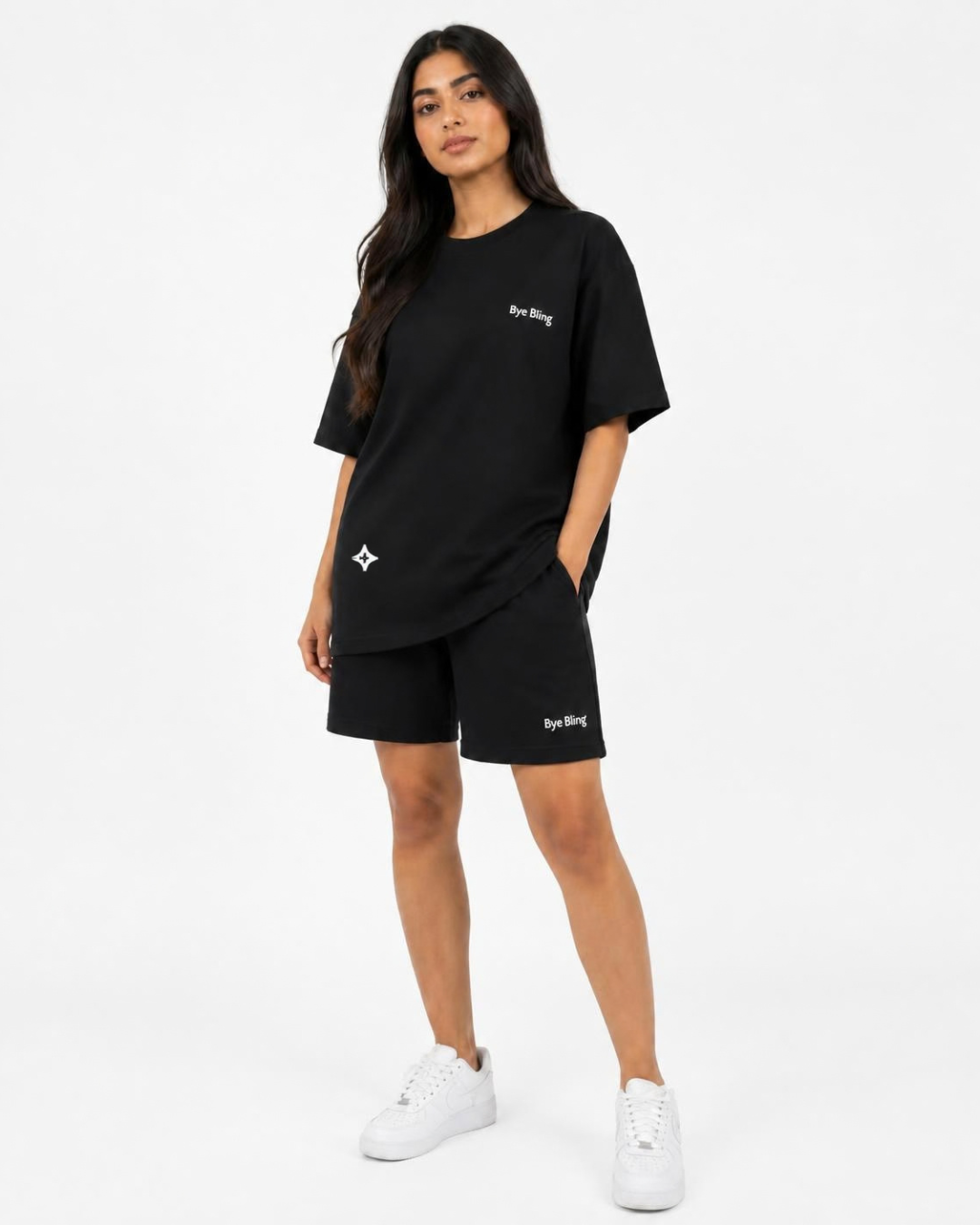 Bye Bling Signature Heavyweight Tee in Black, view 2